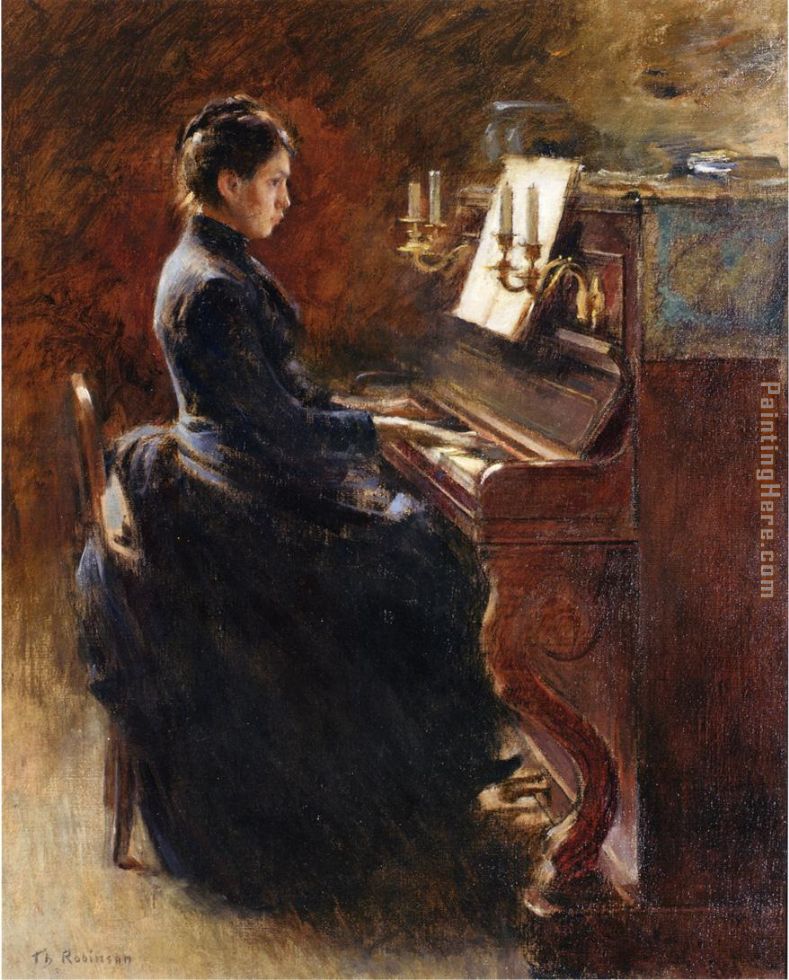 Girl at Piano painting - Theodore Robinson Girl at Piano art painting